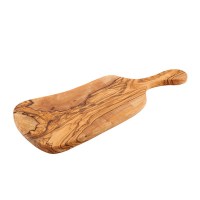 Olive Wood Paddle Board with Food Displayed